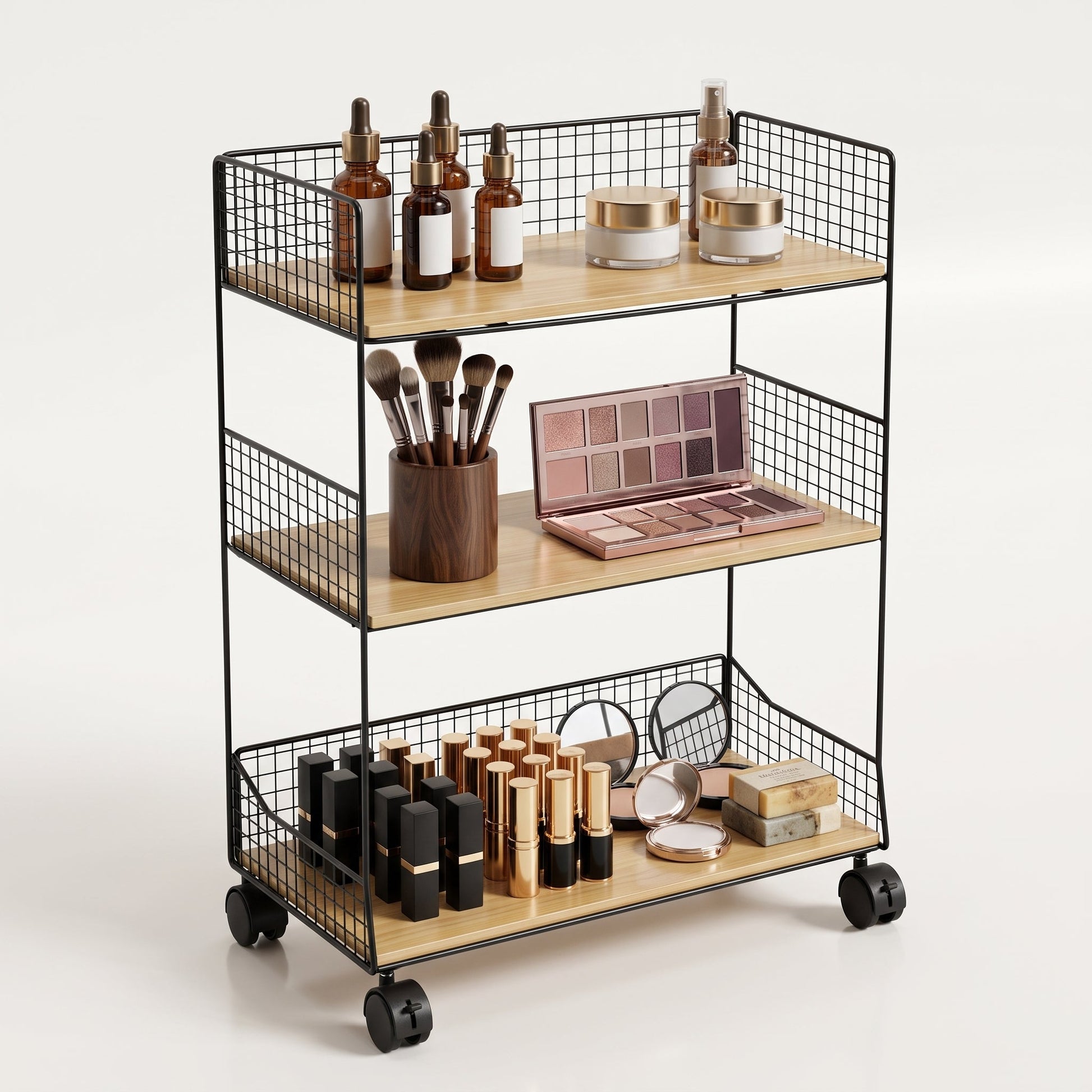 3-Tier Mobile Rolling Storage Trolley Mask Queen Nepal