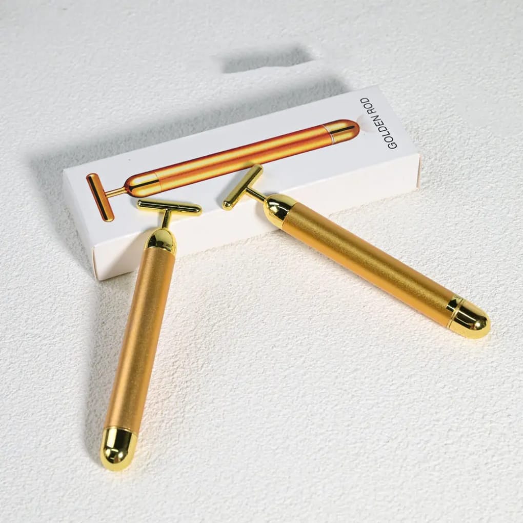 Vibration V Bar Massager 24K Gold Beauty Face-Lift Massage Stick Mask Queen Nepal