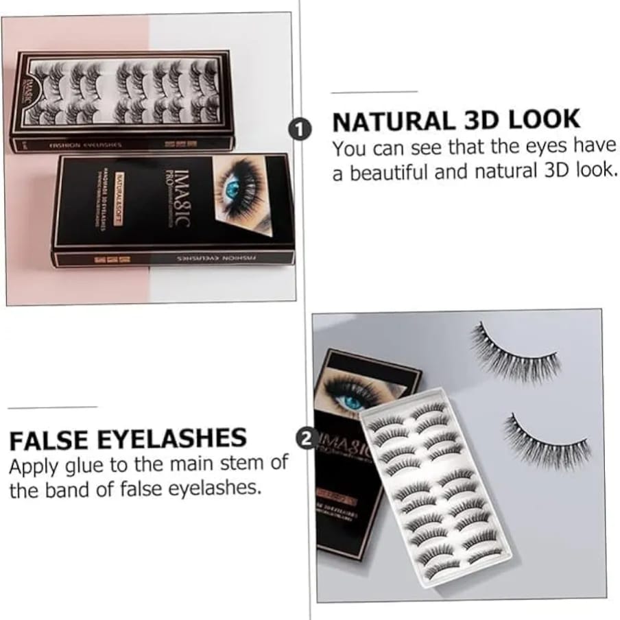 IMAGIC Professional Cosmetics Handmade 3D False Eyelashes Kit Easy Beauty Nepal