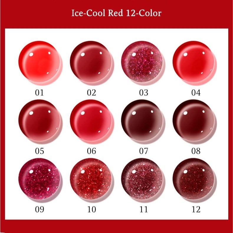 JR 12Pcs Classic Red Gel Nail Polish Set 12ml Mask Queen Nepal