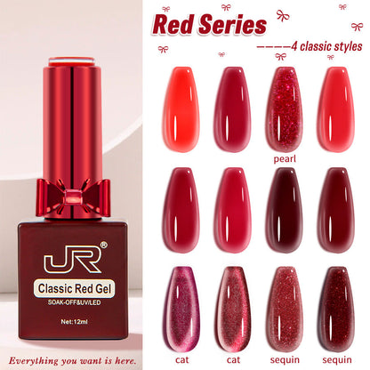 JR 12Pcs Classic Red Gel Nail Polish Set 12ml Mask Queen Nepal