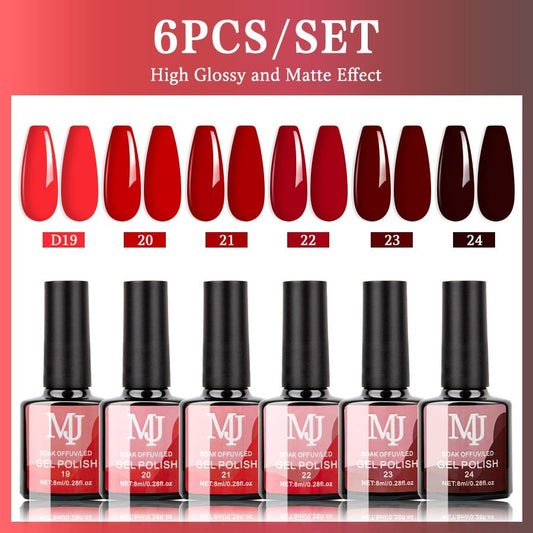 MJ 16Pcs Multi Color Hybrid Gel Nail Polish 8ml Mask Queen Nepal