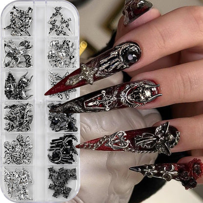 PH 12 Grid Nail Stone Box Nail Art Rhinestone Mask Queen Nepal