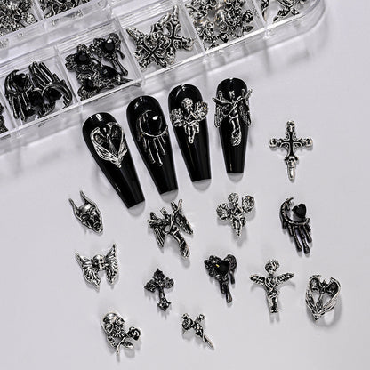 PH 12 Grid Nail Stone Box Nail Art Rhinestone Mask Queen Nepal