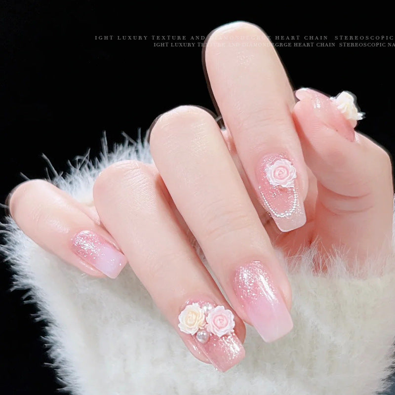 3D Mixed Rose Flower & Pearl Resin Nail Art Rhinestone Mask Queen Nepal