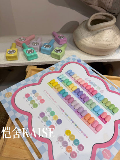 KAISE Macaron Creamy Foam 24 Color Set Gel Polish 15ml Mask Queen Nepal