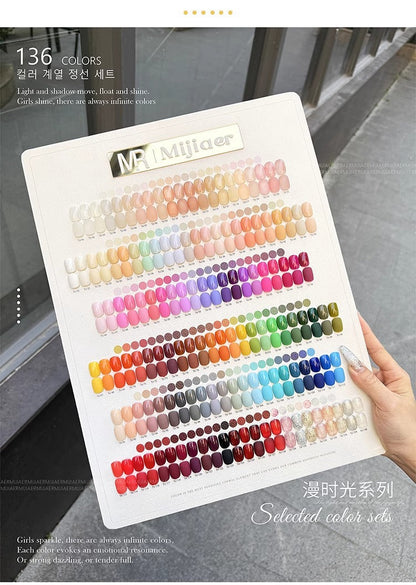 Mijiaer Slow Time Series Nail Gel Polish 136 Color Set 15ml Mask Queen Nepal