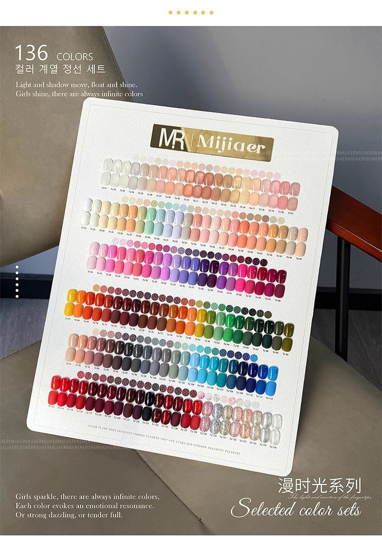 Mijiaer Slow Time Series Nail Gel Polish 136 Color Set 15ml Mask Queen Nepal