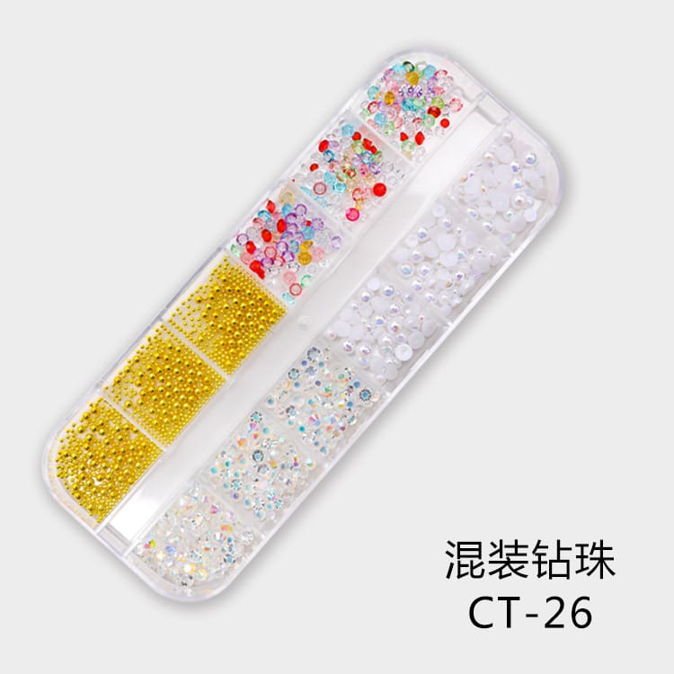12 Grid Nail Art Rhinestone Stone Box Mask Queen Nepal