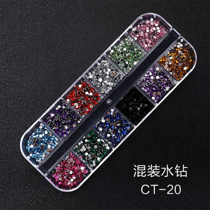 12 Grid Nail Art Rhinestone Stone Box Mask Queen Nepal