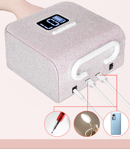 UV LED Nail Lamp with 33pcs Lamp Chips, 15600mAh Battery, Removable Bottom Tray for Both Hands and Feet, 4 Timer Setting (US Plug) Mask Queen Nepal