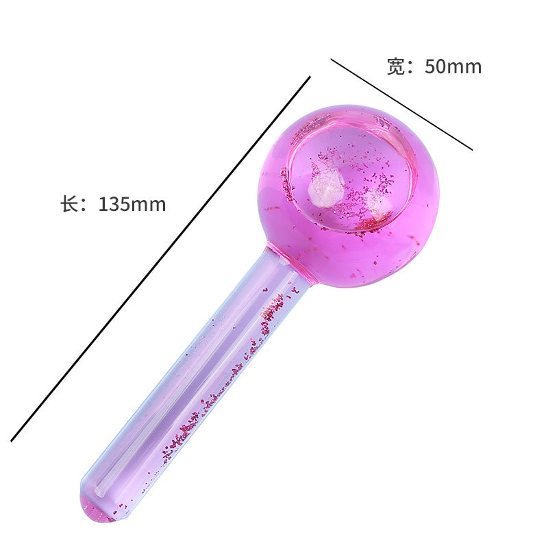 2Pcs Beauty Ice Hockey Face Massage Skin Care Crystal Glass Beauty Ball Ice Wave Stick Purple Mask Queen Nepal