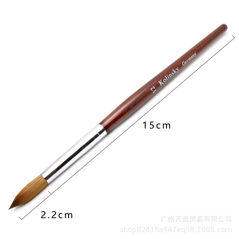 Pure Animal Hair Kolinsky Germany Acrylic Brush With Natural Red Wool Handle Mask Queen Nepal