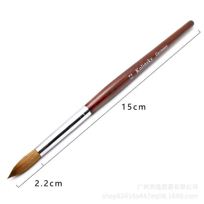Pure Animal Hair Kolinsky Germany Acrylic Brush With Natural Red Wool Handle Mask Queen Nepal