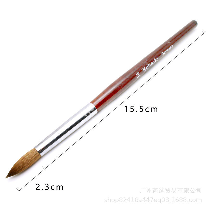 Pure Animal Hair Kolinsky Germany Acrylic Brush With Natural Red Wool Handle Mask Queen Nepal