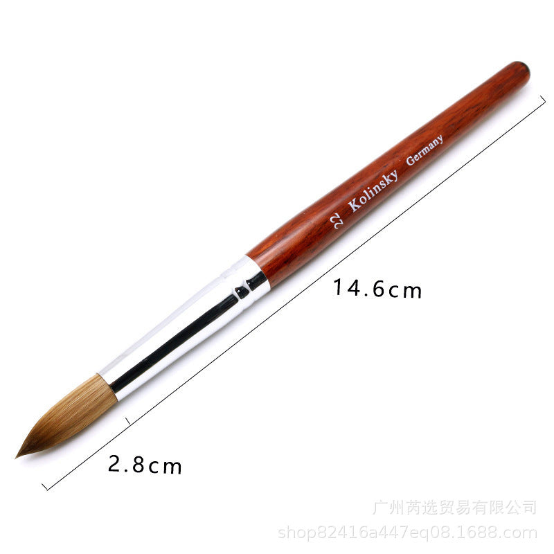 Pure Animal Hair Kolinsky Germany Acrylic Brush With Natural Red Wool Handle Mask Queen Nepal