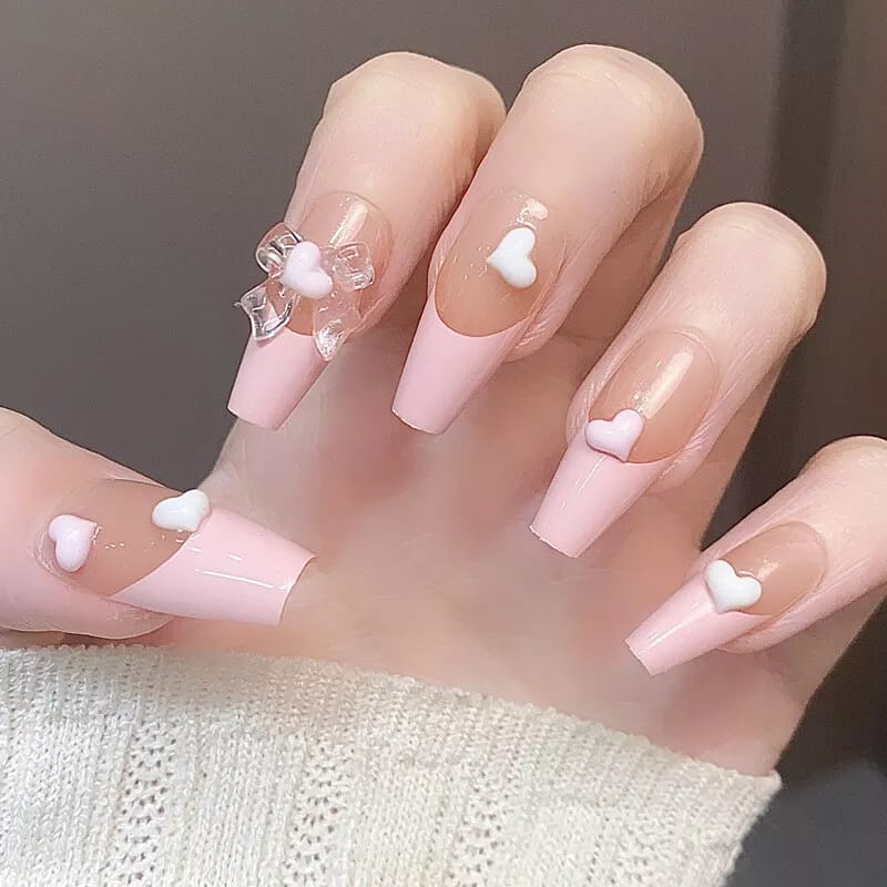 Y007 Press On Nails Long Coffin Shape Easy Beauty Nepal