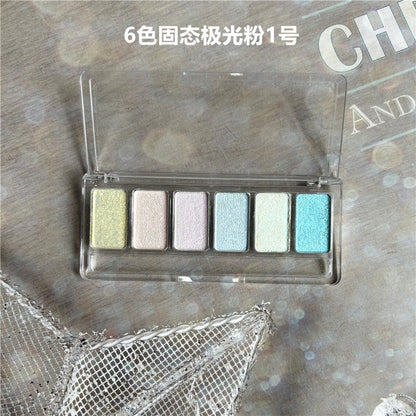 Nail Ornament 6 - Colors White Pearl Chrome Nail Powder Set Mask Queen Nepal