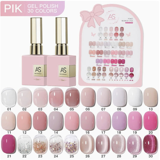 AS Gel Polish Peach Blossom Pink PIK Series 15ml Mask Queen Nepal