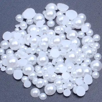 Half Flatback Pearls Artificial Plastic Chic Beads for DIY Craft. Mask Queen Nepal