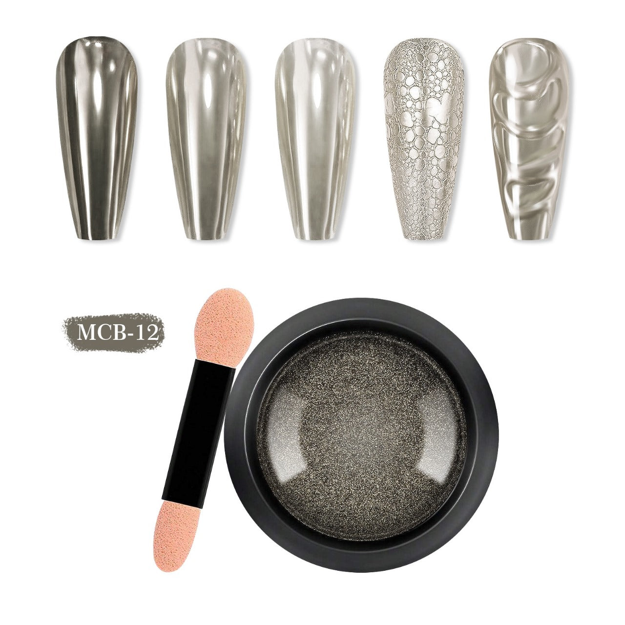 Chrome Nail Powder -Metallic Mirror and Bubble Effect Mask Queen Nepal