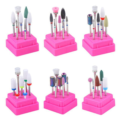 Nail Drill Bit Holder Storage Box 7 Slots Mask Queen Nepal