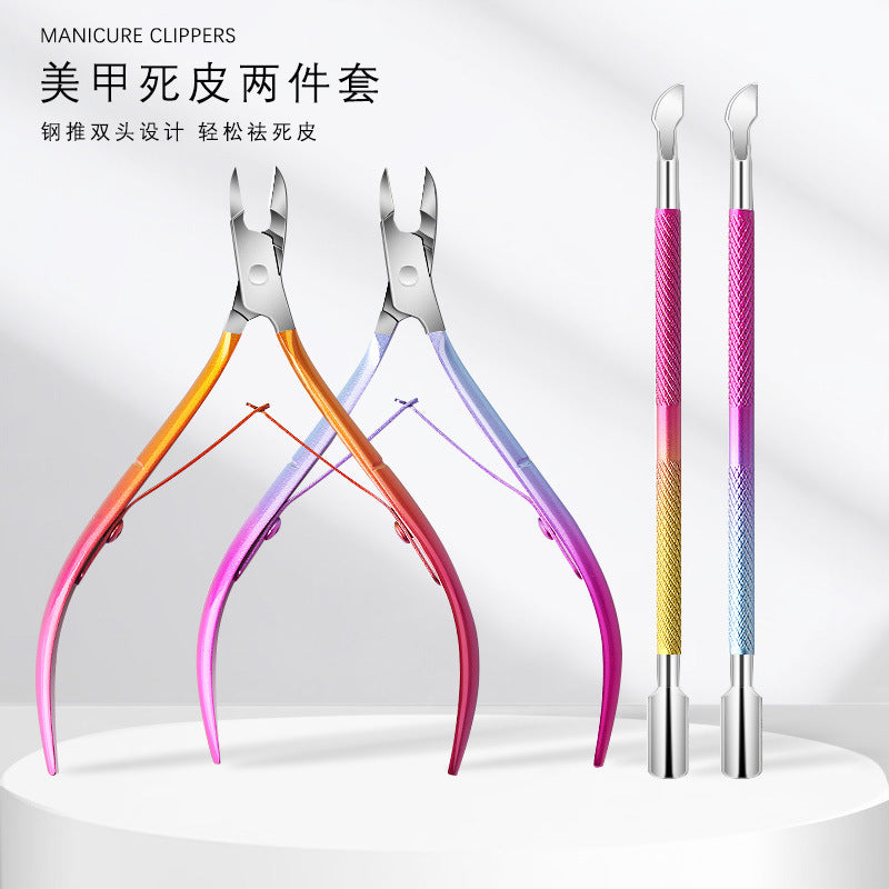 Multi-Colored Stainless Steel Cuticle Nipper with Pusher Mask Queen Nepal