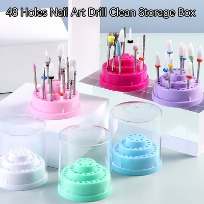 Nail Drill Bit Holder Storage Box 48 Slots Mask Queen Nepal
