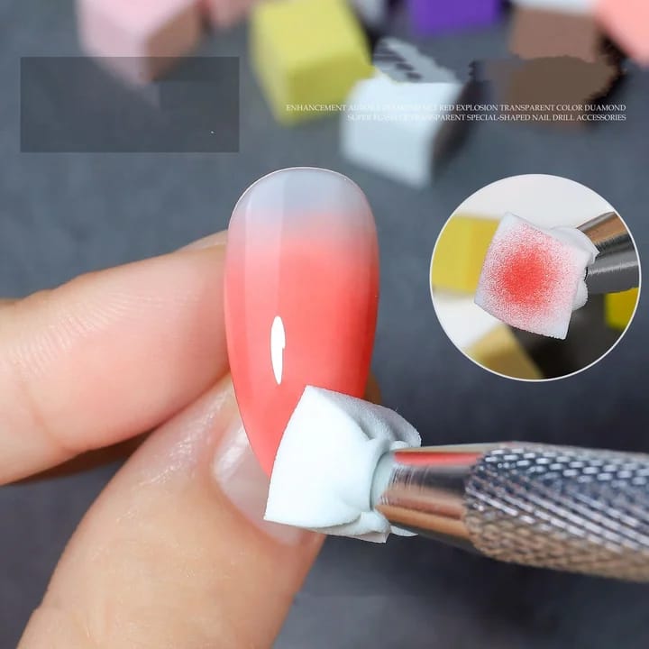 Ombre Art Mini Sponge and Grip For Nail (1 pack） Mask Queen Nepal