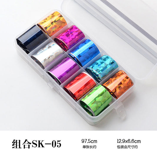 Nail Foil Transfer Sticker Decals Colorful Holographic Transfer Nail Foils Manicure Tips Decoration Mask Queen Nepal