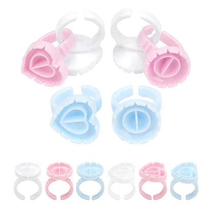 MQ Eyelash Glue Ring Holder Disposable Plastic Dual Sided Ring. Mask Queen Nepal