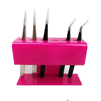 Eyelash Tweezers Storage Rack 6 Holes Acrylic Eyelash Extension Tools Organizer Tweezers Storage Mask Queen Nepal