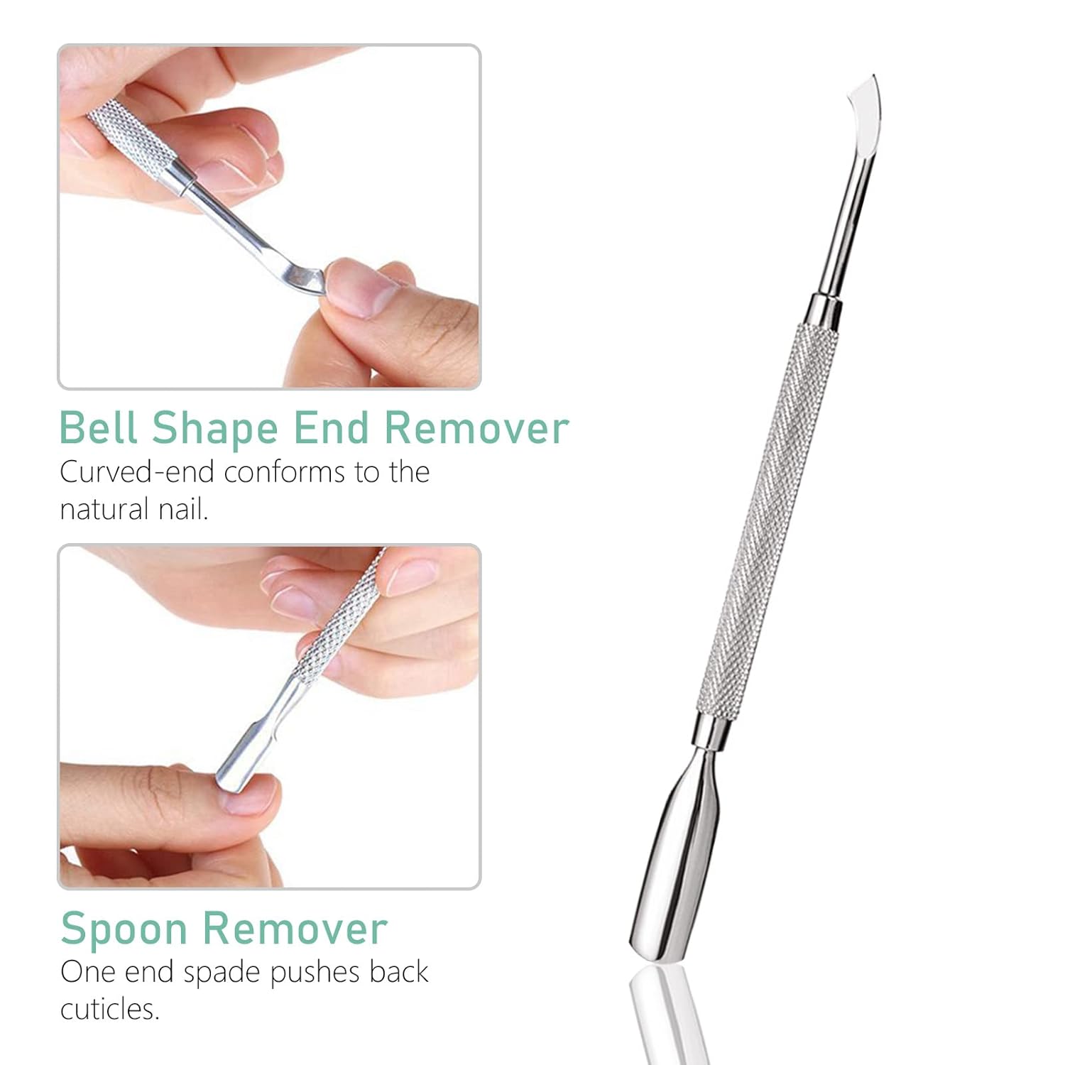 Stainless Steel Double-Ended Cuticle Pusher for Pedicure and Manicure Mask Queen Nepal