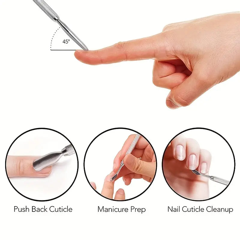 Stainless Steel Double-Ended Cuticle Pusher for Pedicure and Manicure Mask Queen Nepal