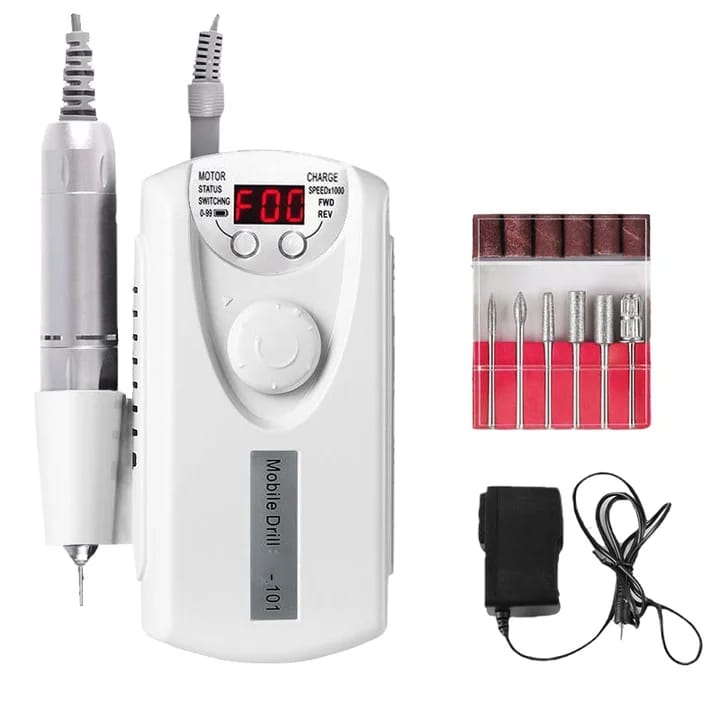 LCD Nail Drill Machine Electric Nail File Rechargeable Engraving Tools Quiet Cordless Manicure Pedicure Mask Queen Nepal