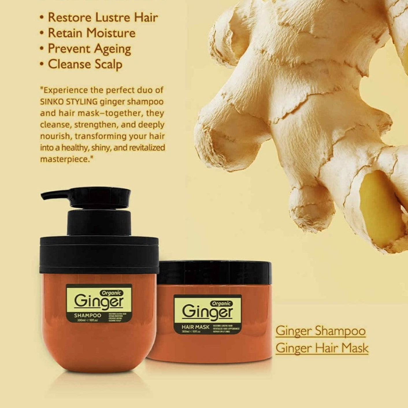 Sinko Styling Organic Ginger Shampoo & Hair Mask Mask Queen Nepal