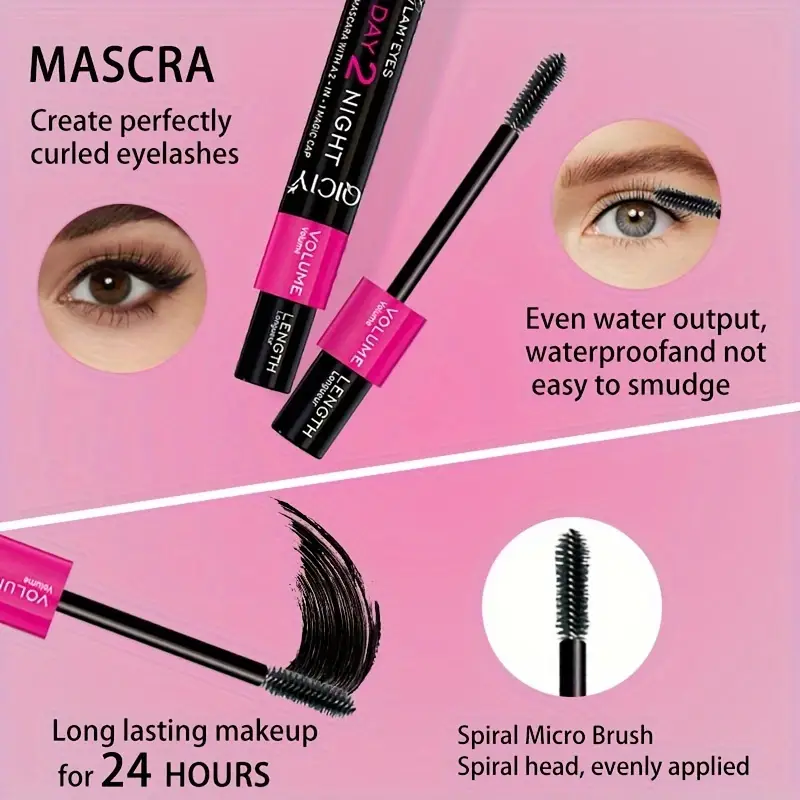 QICIY 2 in 1 Long Lasting Waterproof Black Mascara & Eyeliner Pen Mask Queen Nepal