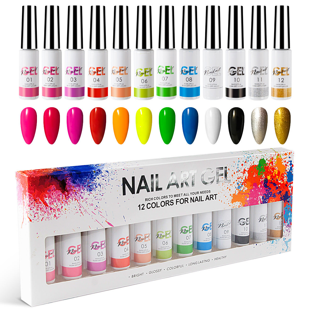 Professional 12colors 3D Nail Liner Gel Drawing Gel for Nail Art Mask Queen Nepal