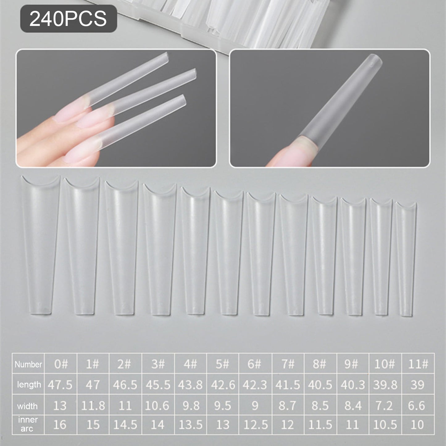 MOSR nail art tips 240pcs long pipe/cowboy half nail Mask Queen Nepal