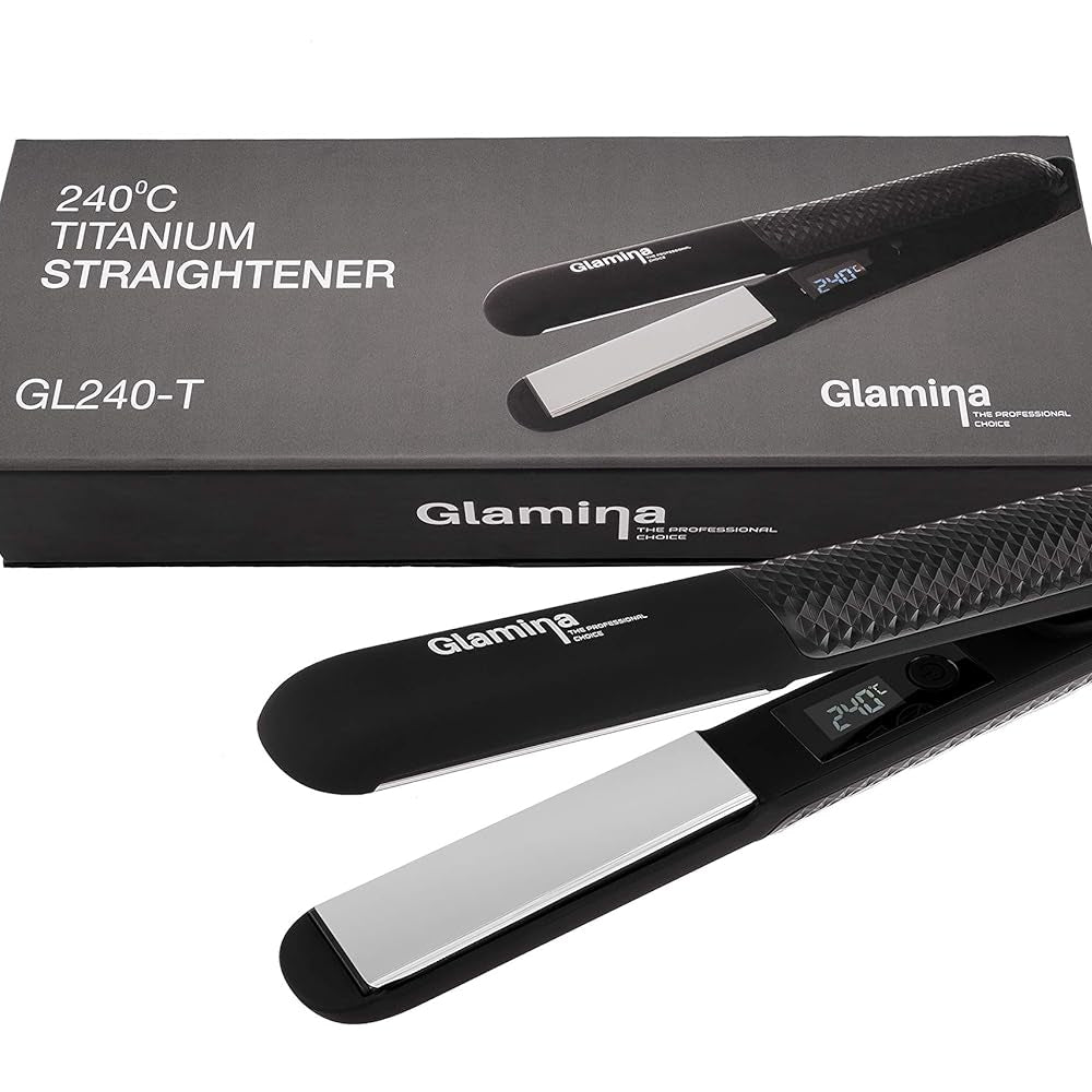 Professional Glamina Silver Titanium Hair Straightener GL240 - T Mask Queen Nepal