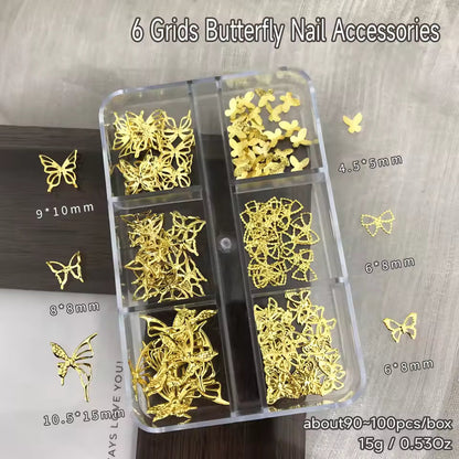 6 Grid Nail Stone Box Nail Art Rhinestone Mask Queen Nepal