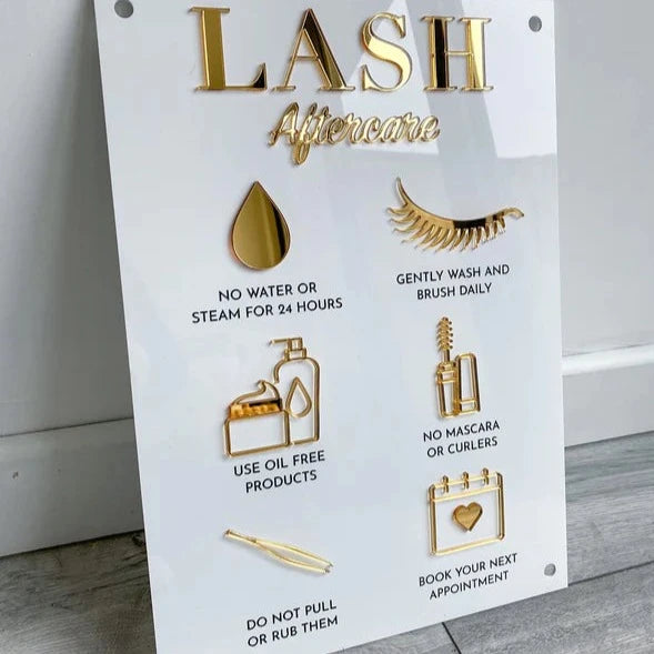 Lash Aftercare Advice Sign Board Mask Queen Nepal