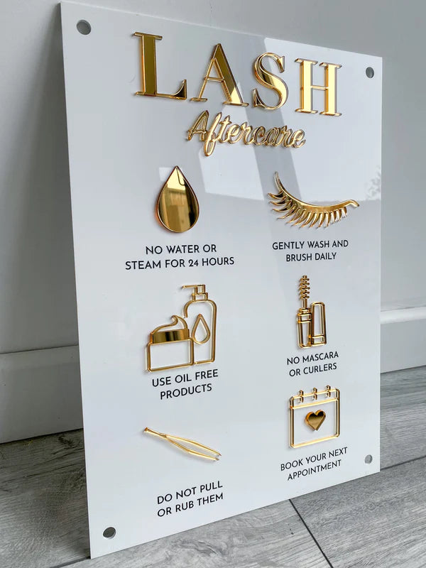 Lash Aftercare Advice Sign Board Mask Queen Nepal