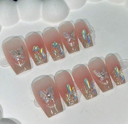 Press On Nail Coffin Shape Long Nails 10Pcs Mask Queen Nepal