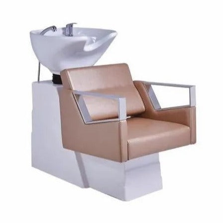 Algina Shampoo Station White hair salon washing set shampoo chairs with basin Mask Queen Nepal