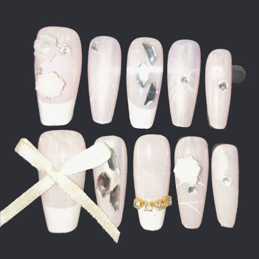 Press On Nail Coffin Shape Long Nails 10Pcs Mask Queen Nepal
