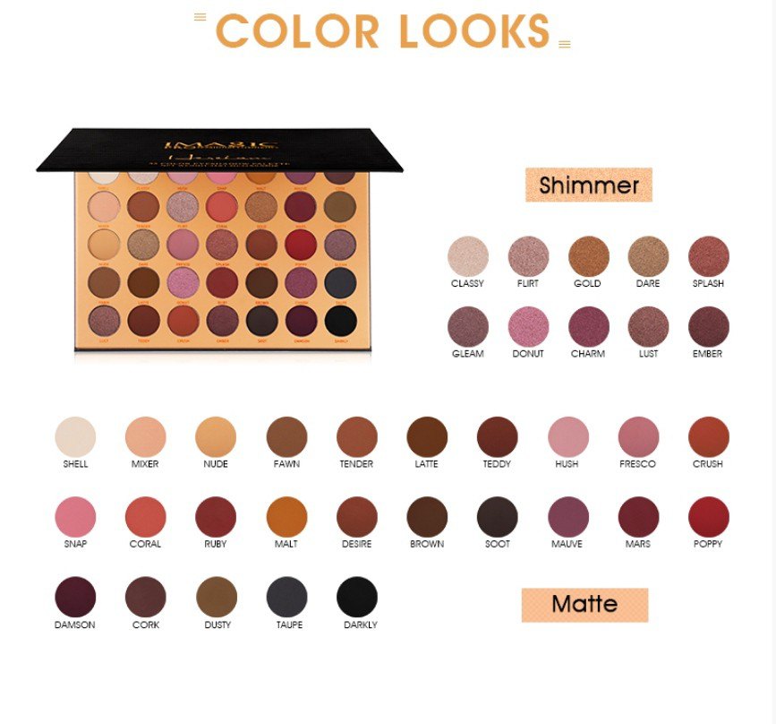 IMAGIC Professional Black Hereiam 35 Colors Eyeshadow Palette
