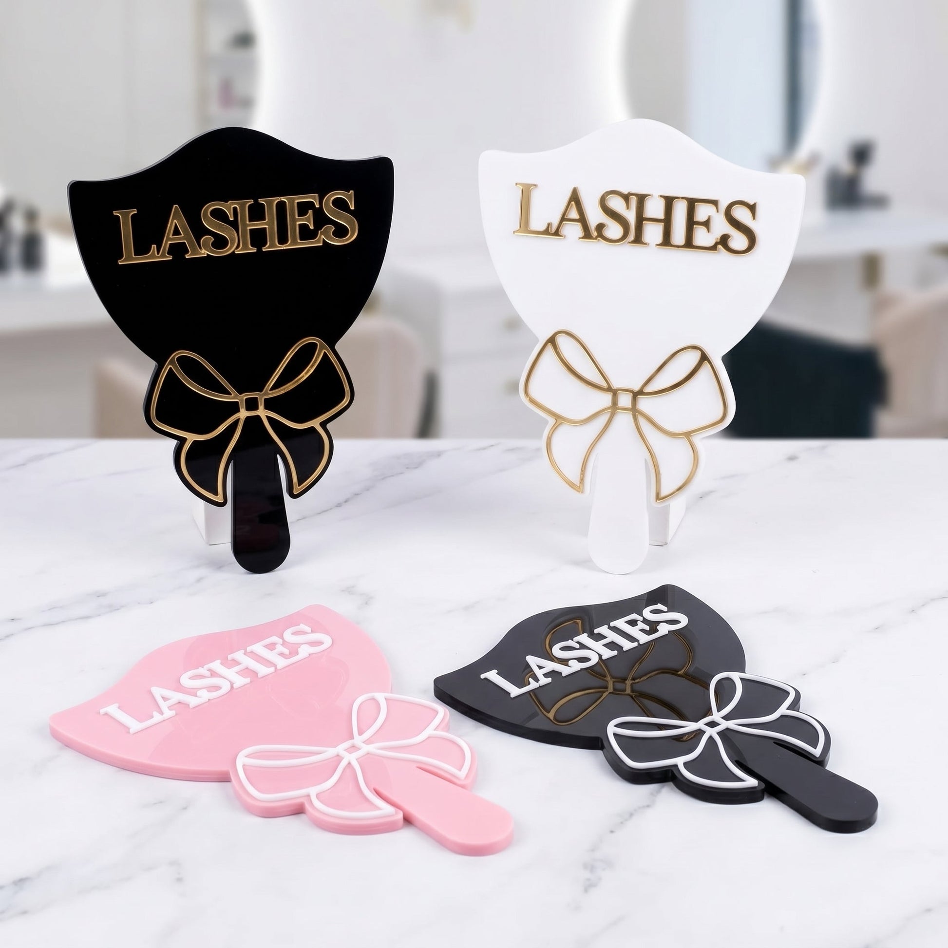 Eyelash Technician Photo Prop Acrylic Handheld Lash Mirror Mask Queen Nepal
