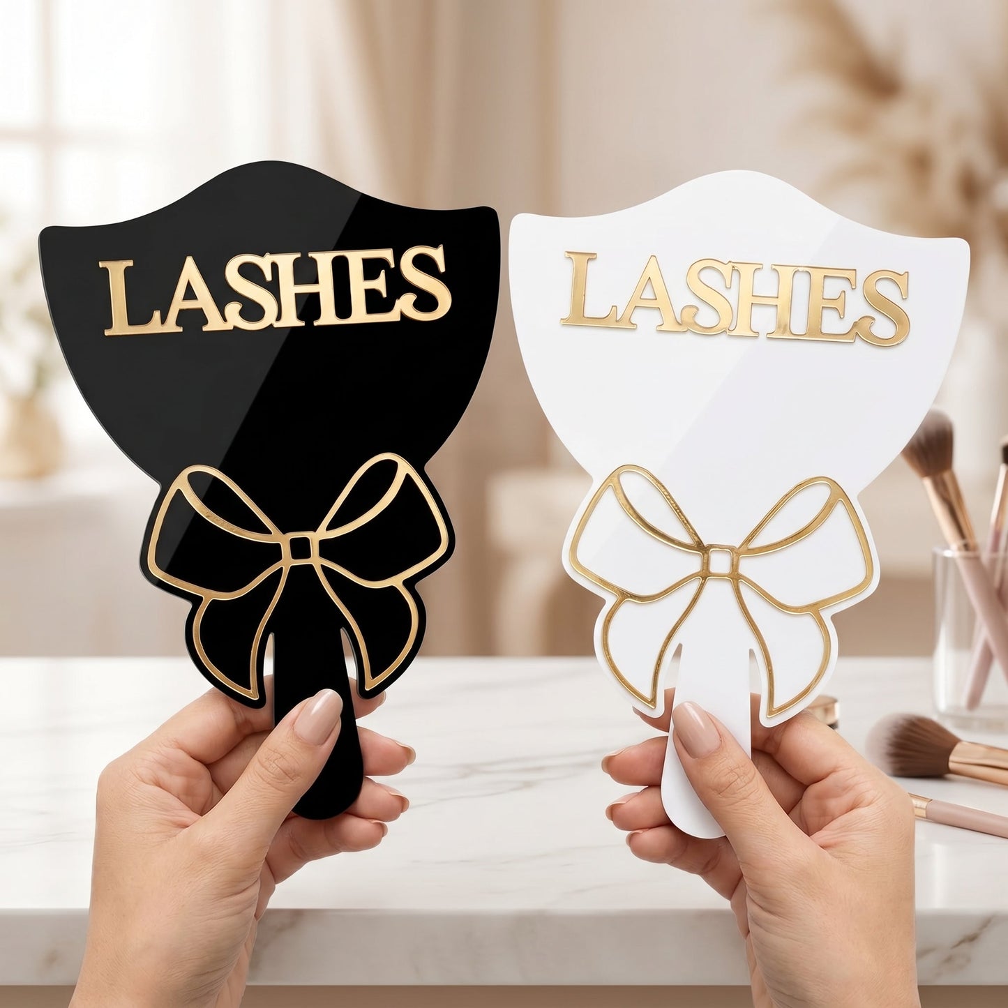 Eyelash Technician Photo Prop Acrylic Handheld Lash Mirror Mask Queen Nepal