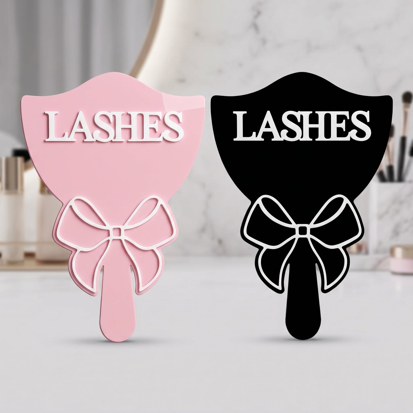 Eyelash Technician Photo Prop Acrylic Handheld Lash Mirror Mask Queen Nepal